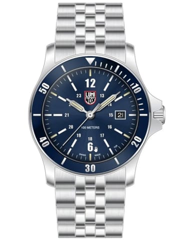 Luminox Herren-Armbanduhr Taucher Sport Timer Stahl/Blau