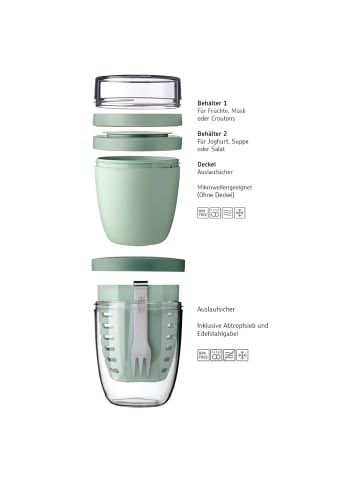Mepal 2er Set Lunchpot mit Fruitpot Ellipse in – in Vivid Mauve