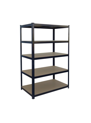 relaxdays Schwerlastregal in Schwarz/ Braun - (B)100 x (H)200 x (T)40 cm