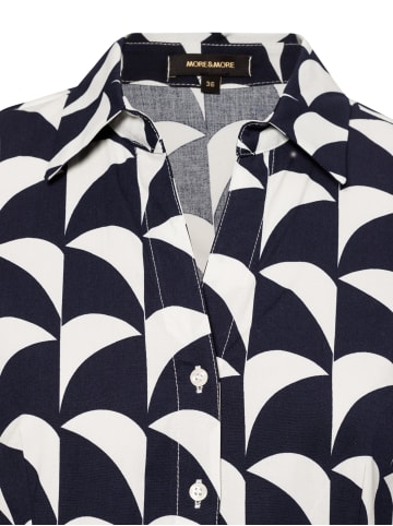 More & More Bluse in marine weiß