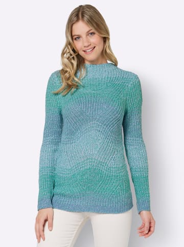 WITT WEIDEN Strickpullover in blaugrün-bleu-meliert