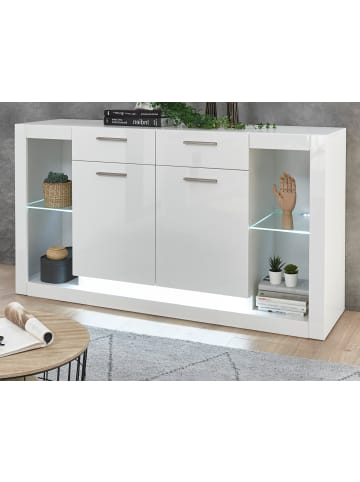 Furn.Design Sideboard weiß Hochglanz 150 cm, Kommode mit viel Stauraum