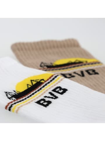 BVB BVB Sunrise Socken 2er-Set in weiß und braun