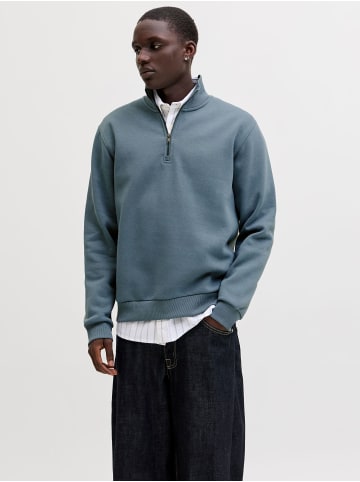 Jack & Jones Sweatshirt mit halbem Reißverschluss in Blue Mirage