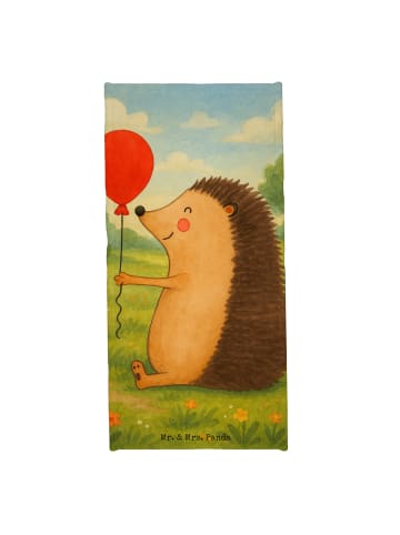 Mr. & Mrs. Panda Badehandtuch Igel Luftballon Design ohne Spruch in Gelb Pastell