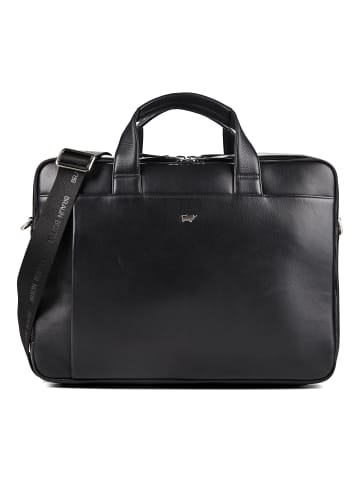 Braun Büffel Golf 3.0 Aktentasche Leder 40.5 cm Laptopfach in schwarz