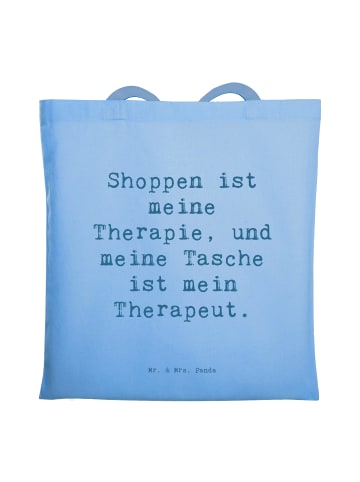 Mr. & Mrs. Panda Schultasche Spruch Tragetasche Therapie mit Spruch in Sky Blue