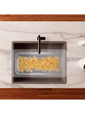 relaxdays Spülbecken Sieb in Transparent