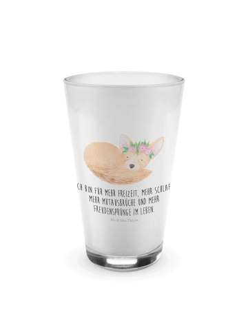 Mr. & Mrs. Panda Blümchentailglas Wüstenfuchs Blumen mit Spruch in Transparent