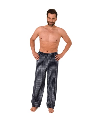 NORMANN Flanell Schlafanzug Hose kariert Baumwolle - 70214 in grau