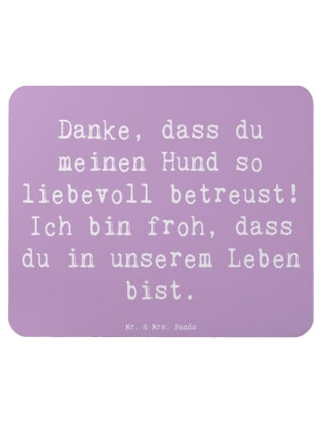 Mr. & Mrs. Panda Mousepad Spruch Danke Hundesitter mit Spruch in Lavendeltraum