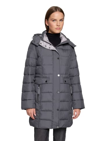 Betty Barclay Steppjacke mit abnehmbarer Kapuze in Dunkelgrau