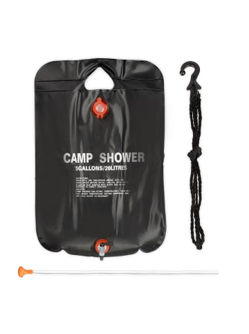 relaxdays Campingdusche in Schwarz - 20 l