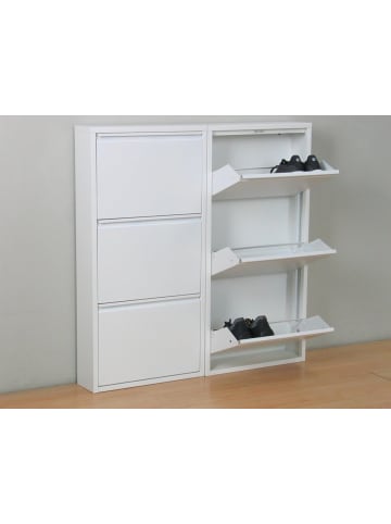 ebuy24 Schuhschrank Pisa Weiß 100 x 16 cm