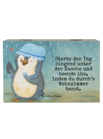 Mr. & Mrs. Panda Box Pinguin Duschen Design mit Spruch in Weiß