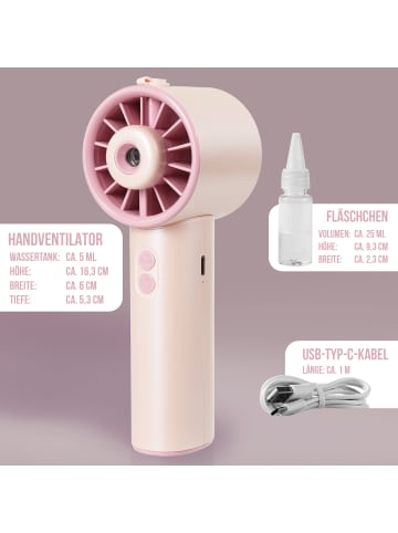 AWAVE Tragbarer Handventilator mit Sprühnebelfunktion | Rosé in Rosé