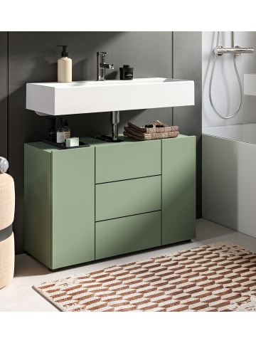 Inn.Furn Waschbeckenunterschrank grün, Badezimmer Unterschrank 82 x 56 cm