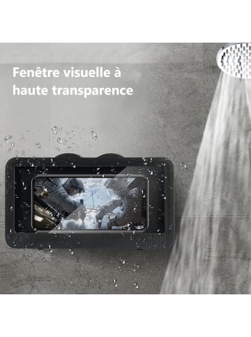 Wasserdichte Wandhalterung für Telefon in Schwarz