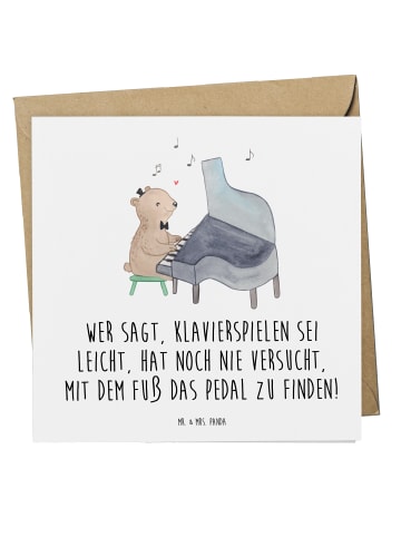 Mr. & Mrs. Panda Doppelkarte Klavier Herausforderung mit Spruch in Weiß
