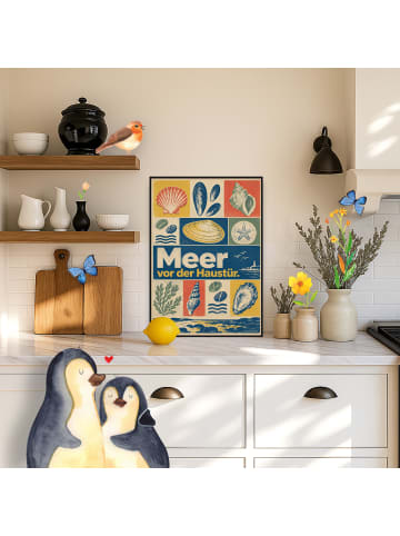 Mr. & Mrs. Panda Print Muscheln retro Design mit Spruch in Weiß