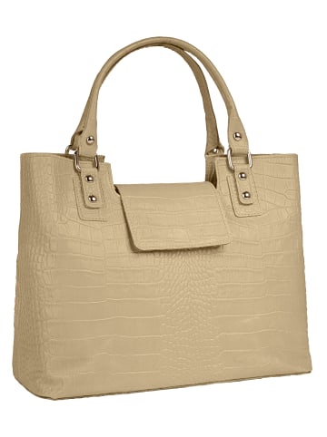 Cluty Handtasche echt Leder in beige