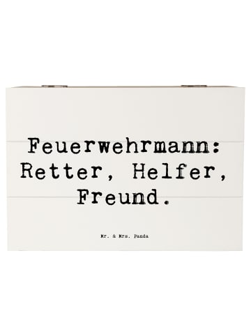 Mr. & Mrs. Panda Aufbewahrungsbox Spruch Feuerwehrmann Rettungsh... in Weiß