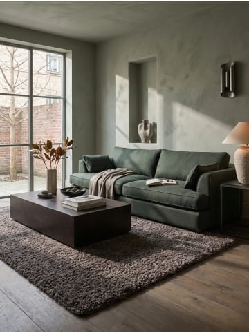 KADIMA DESIGN Teppich Hochflor Shaggy Waschbar Einfarbig RHEIN Strapazierfähig in Taupe