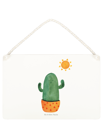 Mr. & Mrs. Panda Schild Kaktus Sonne ohne Spruch in Weiß