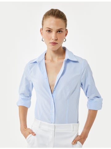 KOTON SHIRTS LS BSC in Marineblau Gestreift