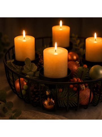 relaxdays Adventskranz in Schwarz - (H)10 x Ø 33 cm
