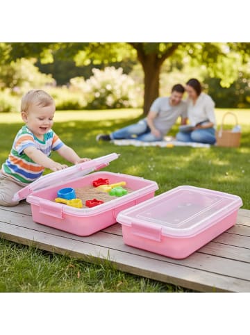 relaxdays 2x Sandkasten in Rosa - (B)38 x (H)8 x (T)25 cm