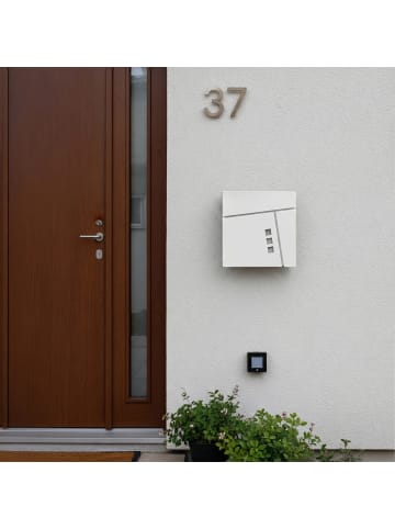 relaxdays Briefkasten in Weiß - (B)37 x (H)37,5 x (T)10,5 cm