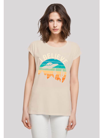 F4NT4STIC T-Shirt I Believe UFO Alien Sonnenuntergang in Whitesand