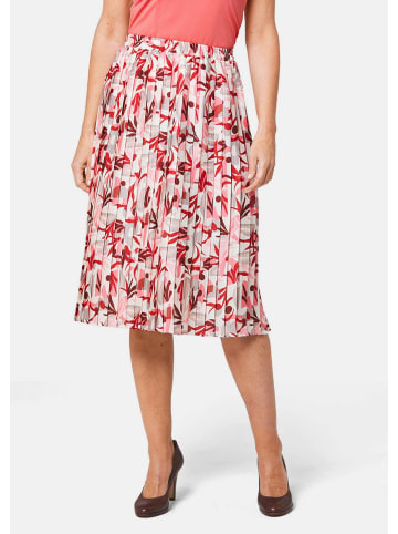 GOLDNER Gemusterter Jerseyrock mit Schlupfbund in koralle / weiß / gemustert