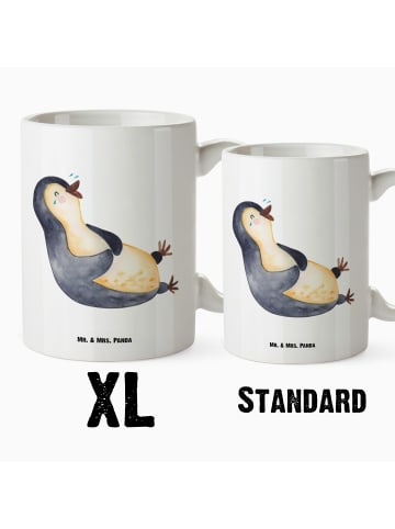 Mr. & Mrs. Panda Pott Pinguin Lachen ohne Spruch in Weiß