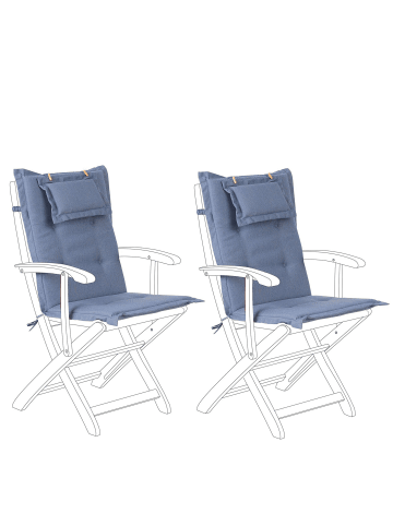 Beliani 2er-Set Auflagen MAUI in Blau