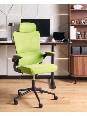Beliani Bürostuhl KRYOS in Grün/Schwarz - (W) 64 x (H) 116 x (L) 64 cm