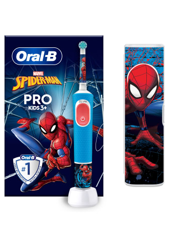 Oral-B Elektrische Kinderzahnbürste "Vitality Pro Kids Spiderman" + Reiseetui in Blau