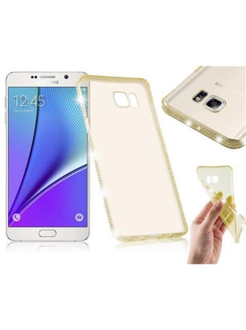 cadorabo Hülle für Samsung Galaxy NOTE 5 Strass Design in TRANSPARENT GOLD