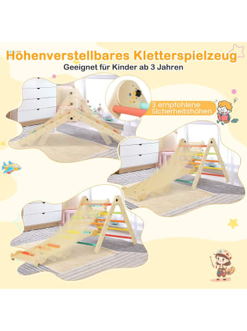 COSTWAY Kletterdreieck mit Rutsche in Bunt