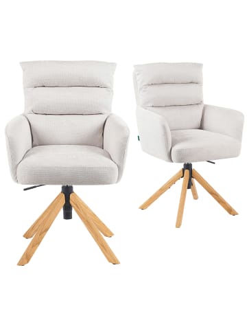 DUBI Möbel 2er-Set: Bürostuhl Mika-Tesa in Creme - (B)59 x (H)95 x  (T)66 cm