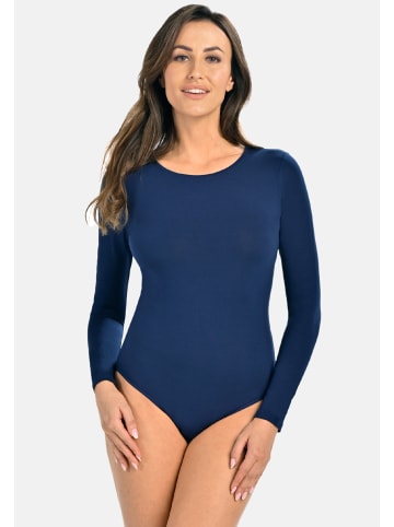 Teyli Langärmeliger Viskose-Bodysuit Longy in blau