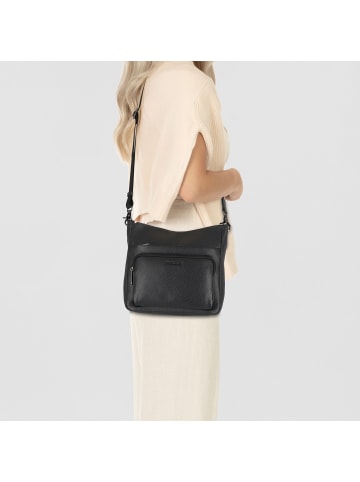 Mandarina Duck Mellow Leather Umhängetasche Leder 30 cm in nero