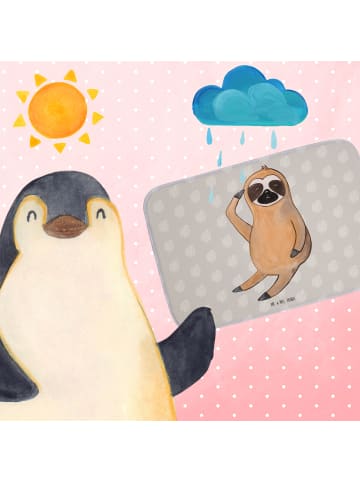 Mr. & Mrs. Panda Badematte Faultier Vogel ohne Spruch in Grau Pastell
