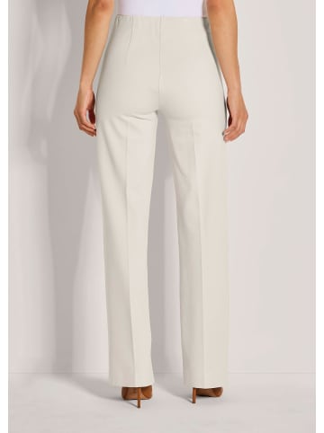 MADELEINE Weite Jerseyhose mit Biesen in perlweiß