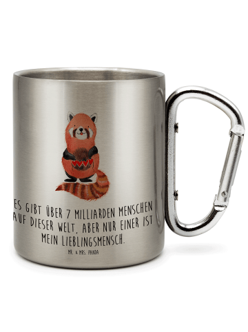 Mr. & Mrs. Panda Thermobecher Roter Panda mit Spruch in Silber