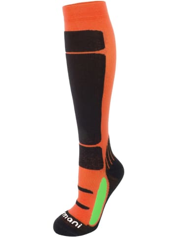 normani Sport- und Reisekniestrümpfe Fashion in Schwarz/Orange