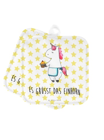 Mr. & Mrs. Panda Topflappen Einhorn Muffin mit Spruch in Weiß