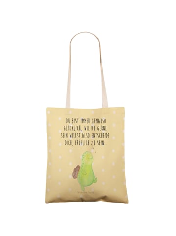 Mr. & Mrs. Panda Tote Bag Schildkröte Pfeifen mit Spruch in Gelb Pastell