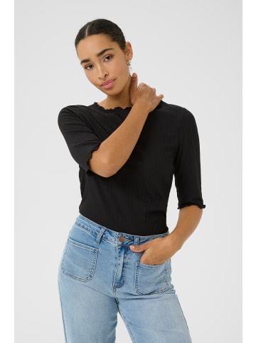 Kaffe T-shirt KAsamantha Tight fit in Black Deep CC.